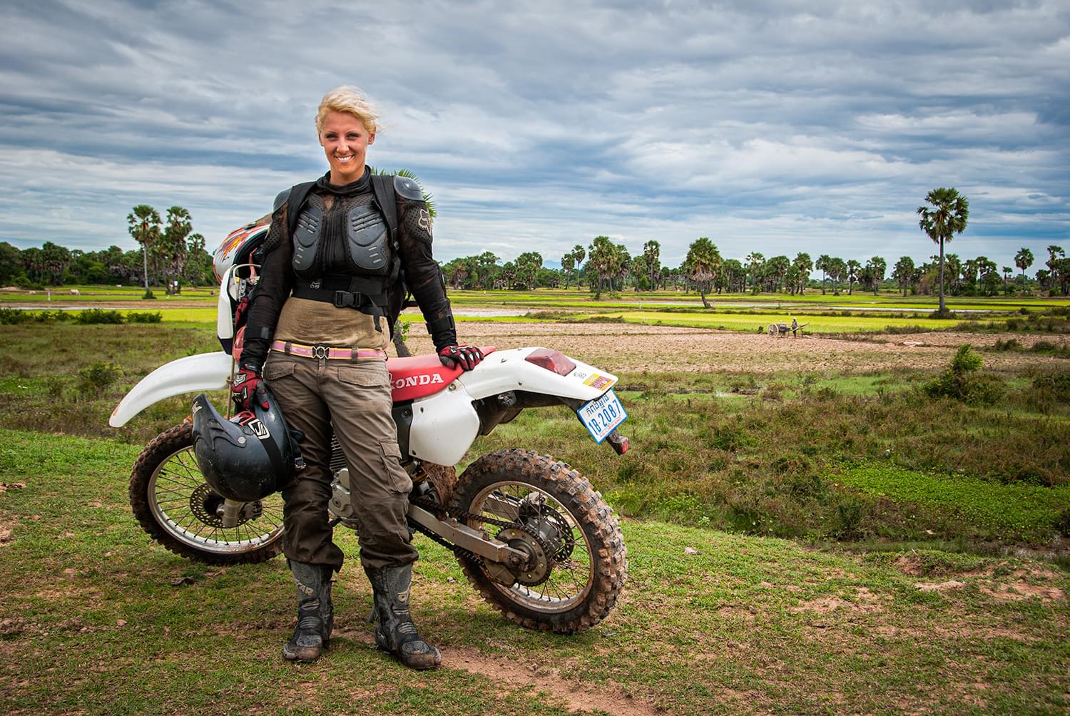 Riding through the rice fields - Cambodia.